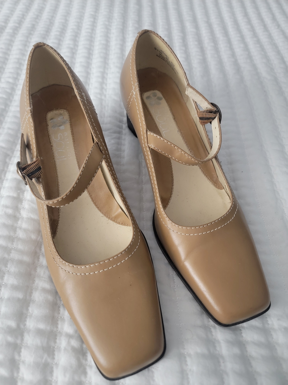 Classic Tan Mary Jane Pumps - Women